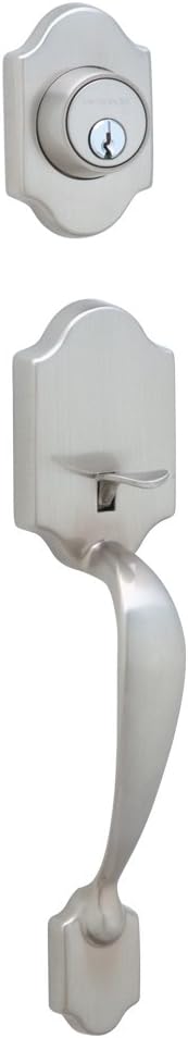Schlage J-Series by Schlage Paris Exterior Front Entry Handleset, Exterior Side Grip, Satin Nickel, JH58 PRS 619