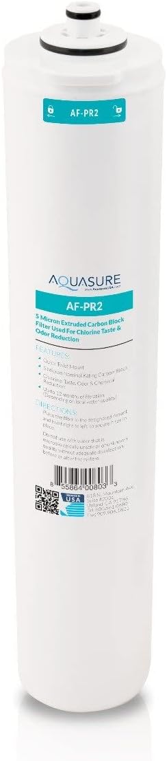 Aquasure Premier Stage 2 Carbon Block Filter Replacement Cartridge AF-PR2 for AS-PR75/AS-PR100 4-Stage Under Sink Reverse Osmosis RO Water Filtration System