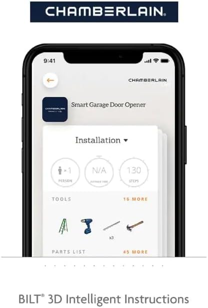 CHAMBERLAIN B2211T 1/2 HP Smart Quiet Belt Drive Garage Door Opener with Battery Backup