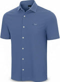 Greg Norman Full Button Pique Polo - (Riverside Blue - Med)