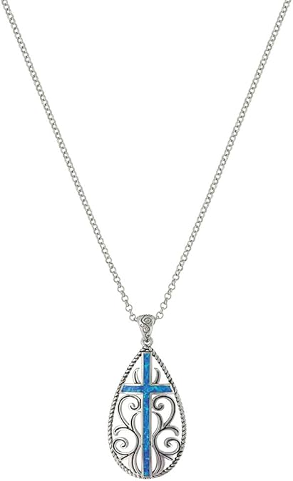Montana Silversmiths Filigree Water Lights Cross Christian faith Western Inspired 19 Inch Necklace