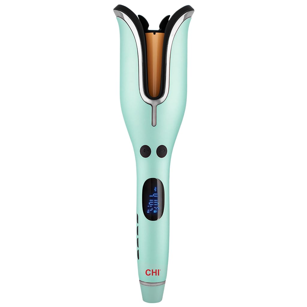 CHI Spin N Curl, Curling Iron For Healthy & Shiny Effortless Curls & Waves, Provides Preset Temperature Settings For Each Hair Texture, Mint Green