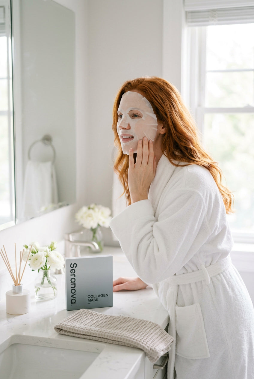 Seranova Collagen Face Mask with Hyaluronic Acid, Vitamin B3 & Red Seaweed