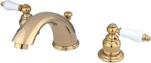 Kingston Brass KB962PL Widespread Lavatory Faucet, Polished Brass, 8-Inch Adjustable Center