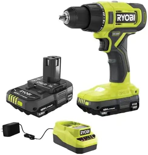 RYOBI ONE+ 18V Cordless 1/2 in. Drill/Driver Kit with (2) 1.5 Ah Batteries and Charger, Green