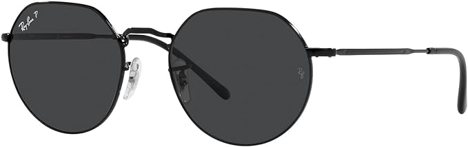 Rayban "Jack" Black Frame Polarized Black Lens Sunglasses (Open Box)