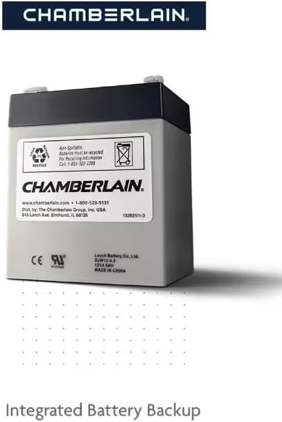 CHAMBERLAIN B2211T 1/2 HP Smart Quiet Belt Drive Garage Door Opener with Battery Backup
