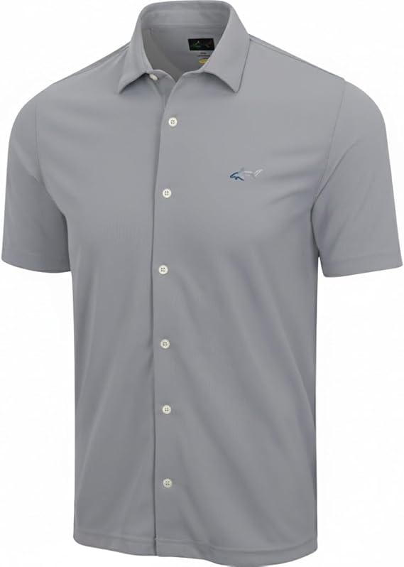 Greg Norman Full Button Pique Polo (Color - Sterling)