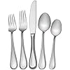 Mikasa Bravo 101 Piece Silverware Set, 18/10 Stainless Steel Flatware Service for 12, Includes 5 Piece Serving Set and 12 Extra Coffee Spoons