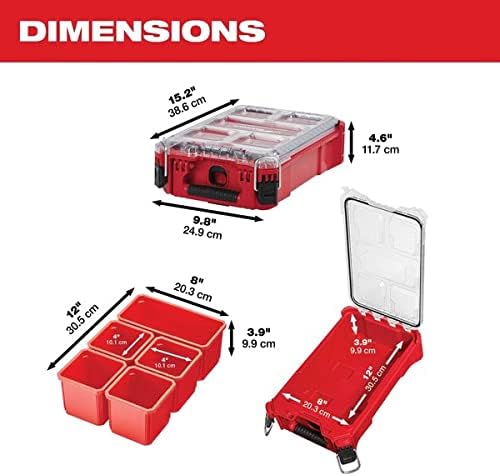 Milwaukee 48-22-8435 Tool Box, 5 Compartments, Packout, Compact Organizer