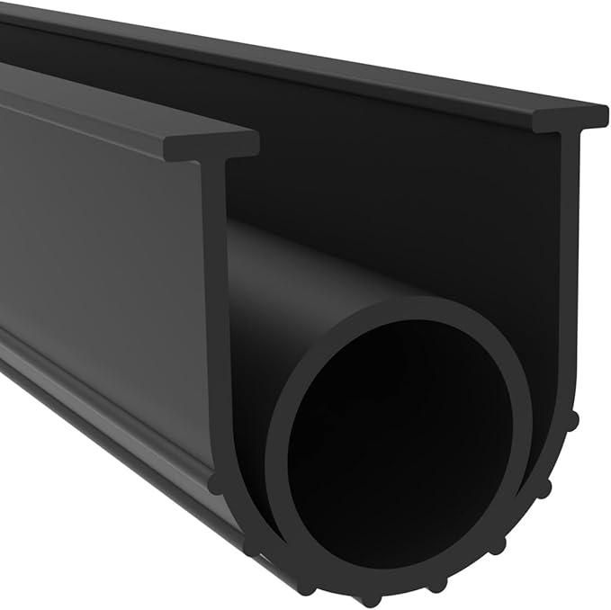 Garage Door Bottom Seals Weatherproof Weather Stripping Threshold Buffering Sealing High Performance EPDM Rubber Resistance Gasket Black 1/4 Inch T-End, 10FT Long