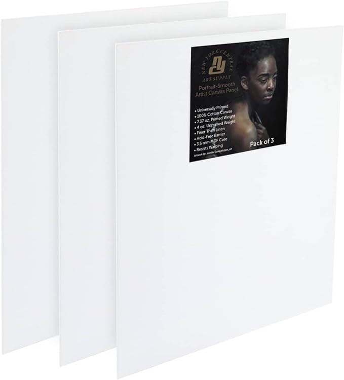 New York Central Portrait-Smooth Artist Canvas Panel 16x20 - Professional Quality 100% Cotton Canvas Panels for Painting - Ideal for Painting, Acrylics, Oils