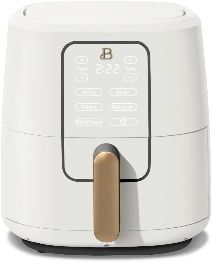 Beautiful 3qt Digital Air Fryer with Touch-Activated Display White Icing