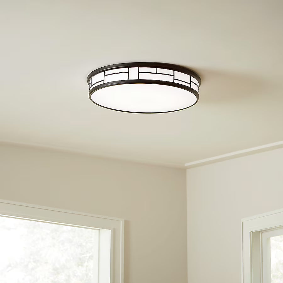 allen + roth Daphne 1- Light 19-in Matte Black Integrated LED Flush Mount Light