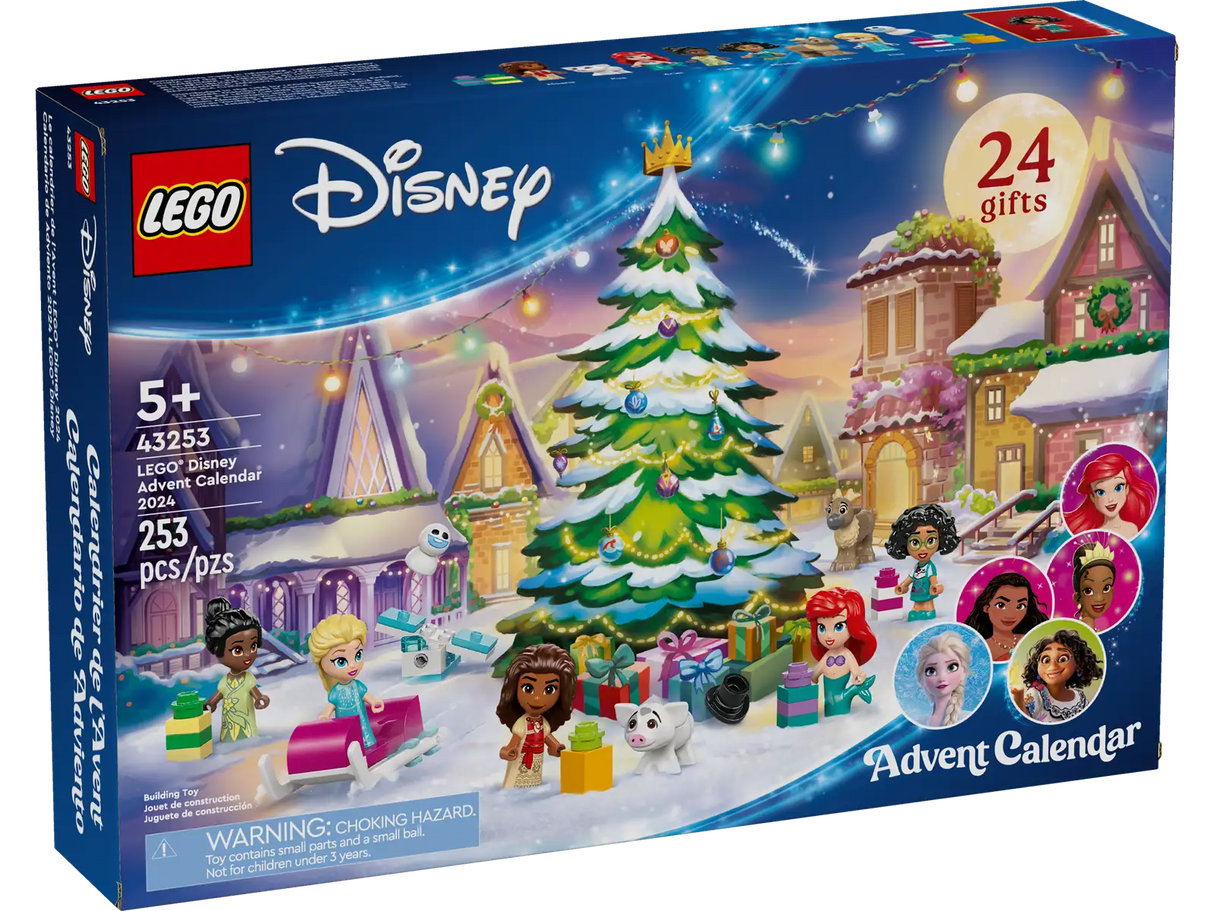 LEGO Disney Advent Calendar 2024 for Kids - Christmas Advent Calendar W/Mini Builds & 8 Minifigures, Ages 5+ - Disney Toys Gift Idea for Girls & Boys - 43253