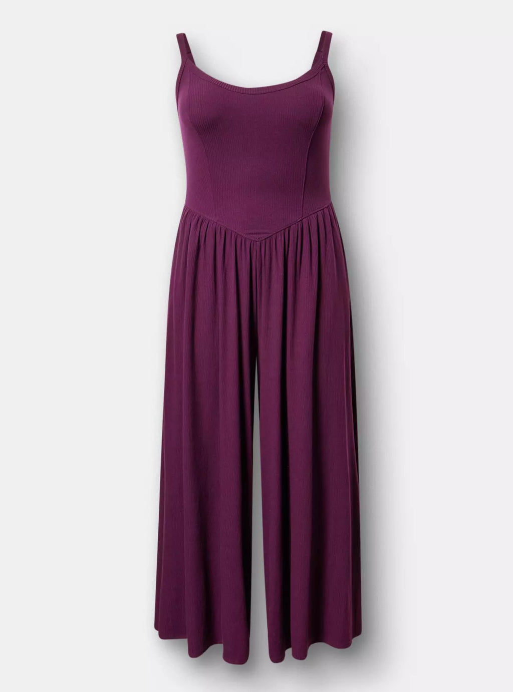 Super Soft Rib Wide-Leg Jumpsuit by Torrid - Winter Bloom - Torrid Size: 0 (Women's L/12)