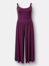 Super Soft Rib Wide-Leg Jumpsuit by Torrid - Winter Bloom - Torrid Size: 0 (Women's L/12)