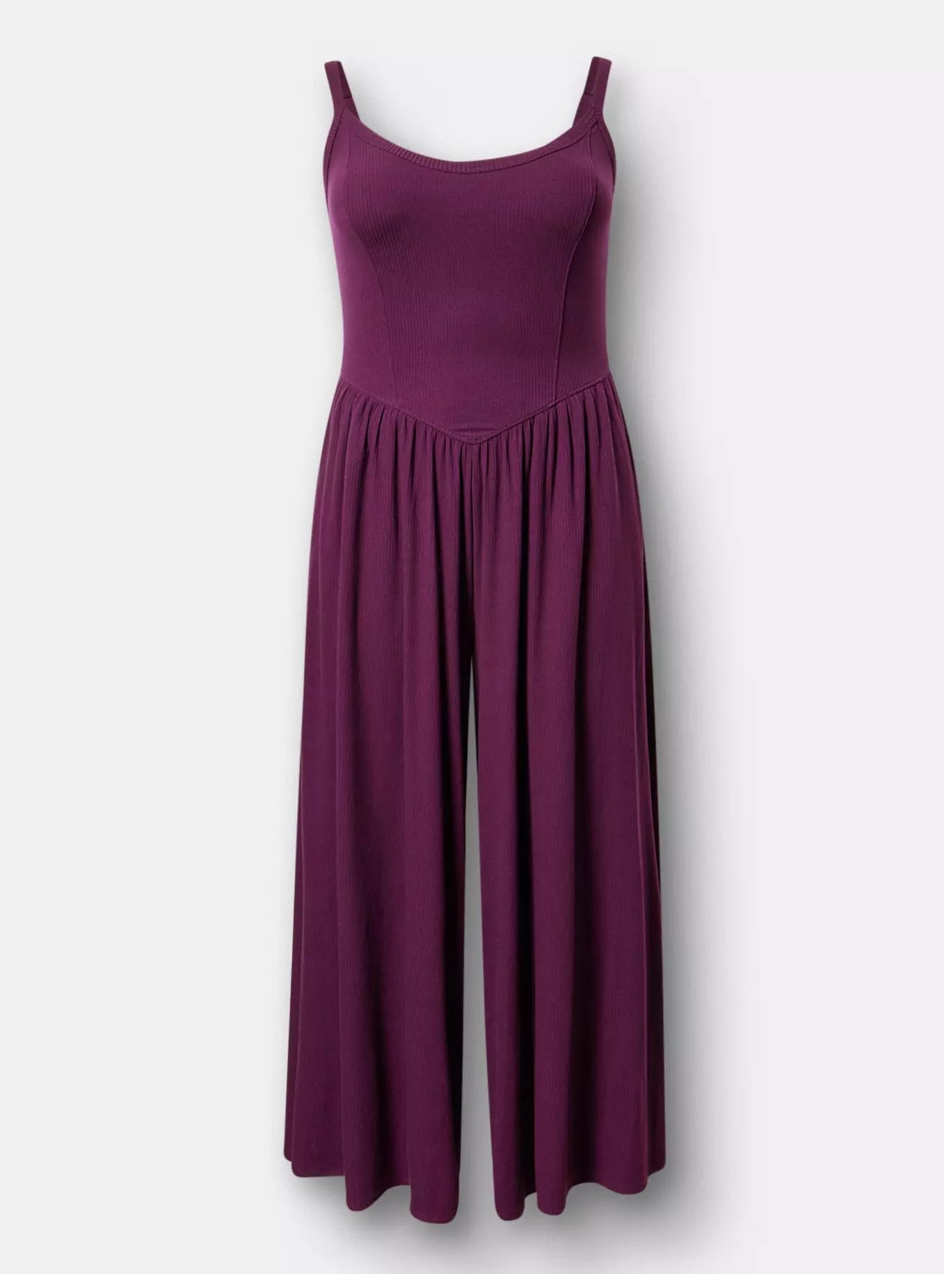 Super Soft Rib Wide-Leg Jumpsuit by Torrid - Winter Bloom - Torrid Size: 0 (Women's L/12)