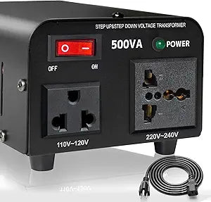 LVYUAN Voltage Transformer Converter 500 Watt Step Up/Down Convert from 110-120 Volt to 220-240 Volt and from 220-240 Volt to 110-120 Volt with US Outlet, Universal Outlet, Circuit Breaker (NEW)