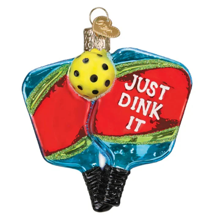Old World Christmas Pickleball Paddles Ornament - Just Dink It - Gifting Set of 6