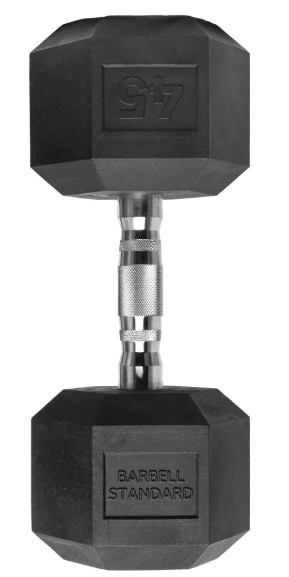 BARBELL STANDARD The Original - Rubber Hex Dumbbell 45lbs - 1pc