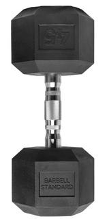 BARBELL STANDARD The Original - Rubber Hex Dumbbell 45lbs - 1pc