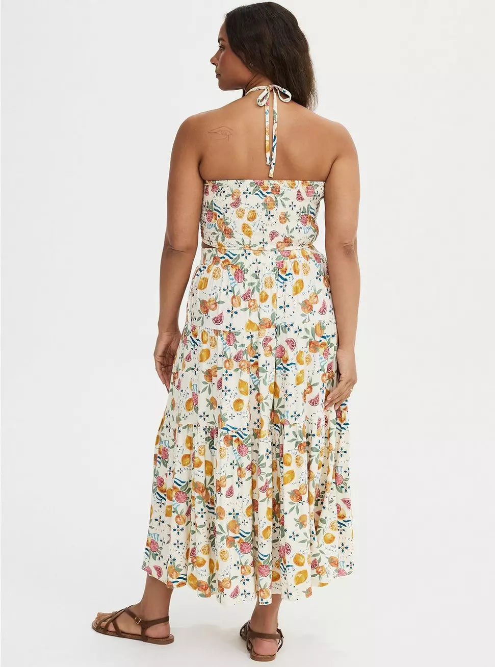 Smocked Maxi Skirt Set by Torrid - Fruity Picnic Ivory - Torrid Size: 0 (Women's L|12)