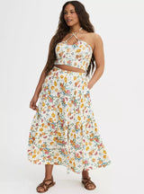 Smocked Maxi Skirt Set by Torrid - Fruity Picnic Ivory - Torrid Size: 0 (Women's L|12)