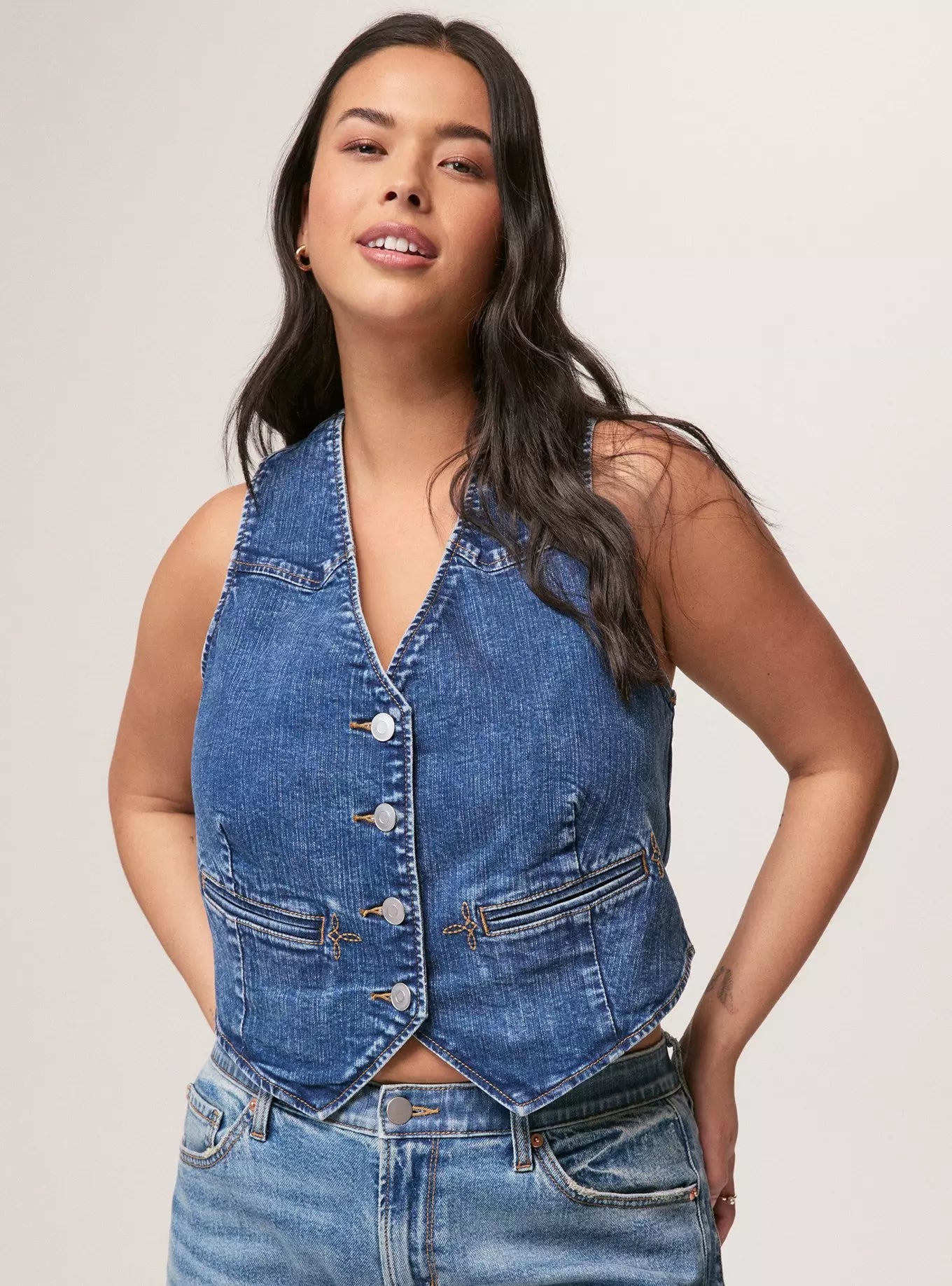Festi Embroidered Denim Vest by Torrid - Summer Breeze - Torrid Size 0 (Women's L|12)
