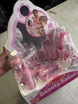 Melissa & Doug Wooden Beauty Salon Play Set, 18-Piece Vanity with Pretend Play Toys, Makeup, Mirror, Accessories & More, Preschool Toys for Girls & Boys Ages 3+ - FSC Certified