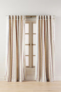 Pieced Stripe Cotton Blend Woven Curtain by Anthropologie - 50 x 63 inches