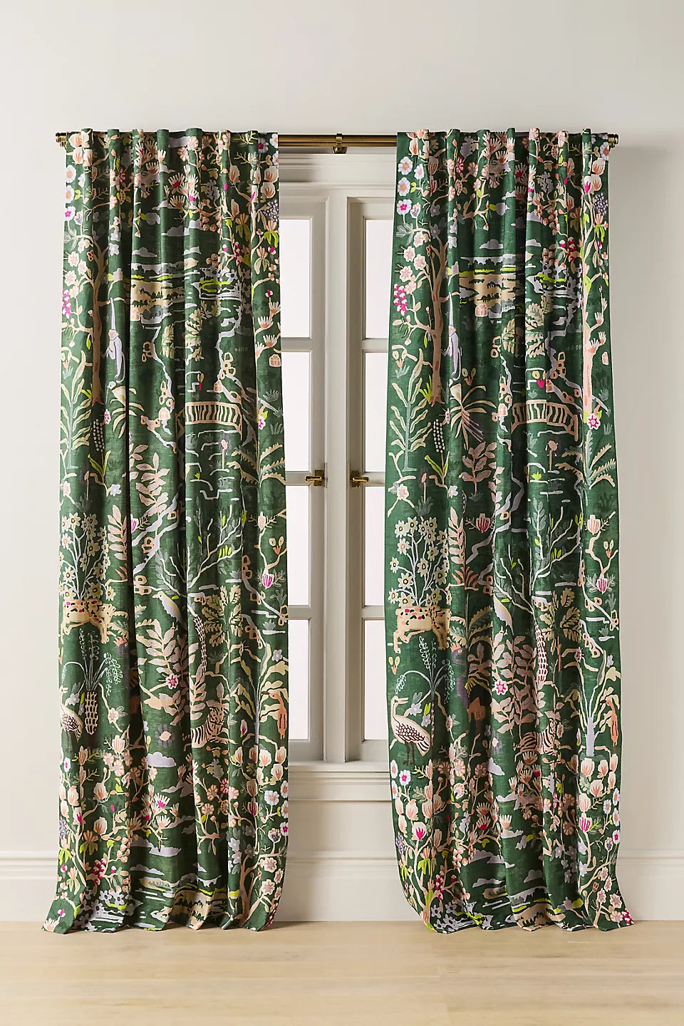 Organic Cotton Tales Menagerie Printed Curtain 84"x50"