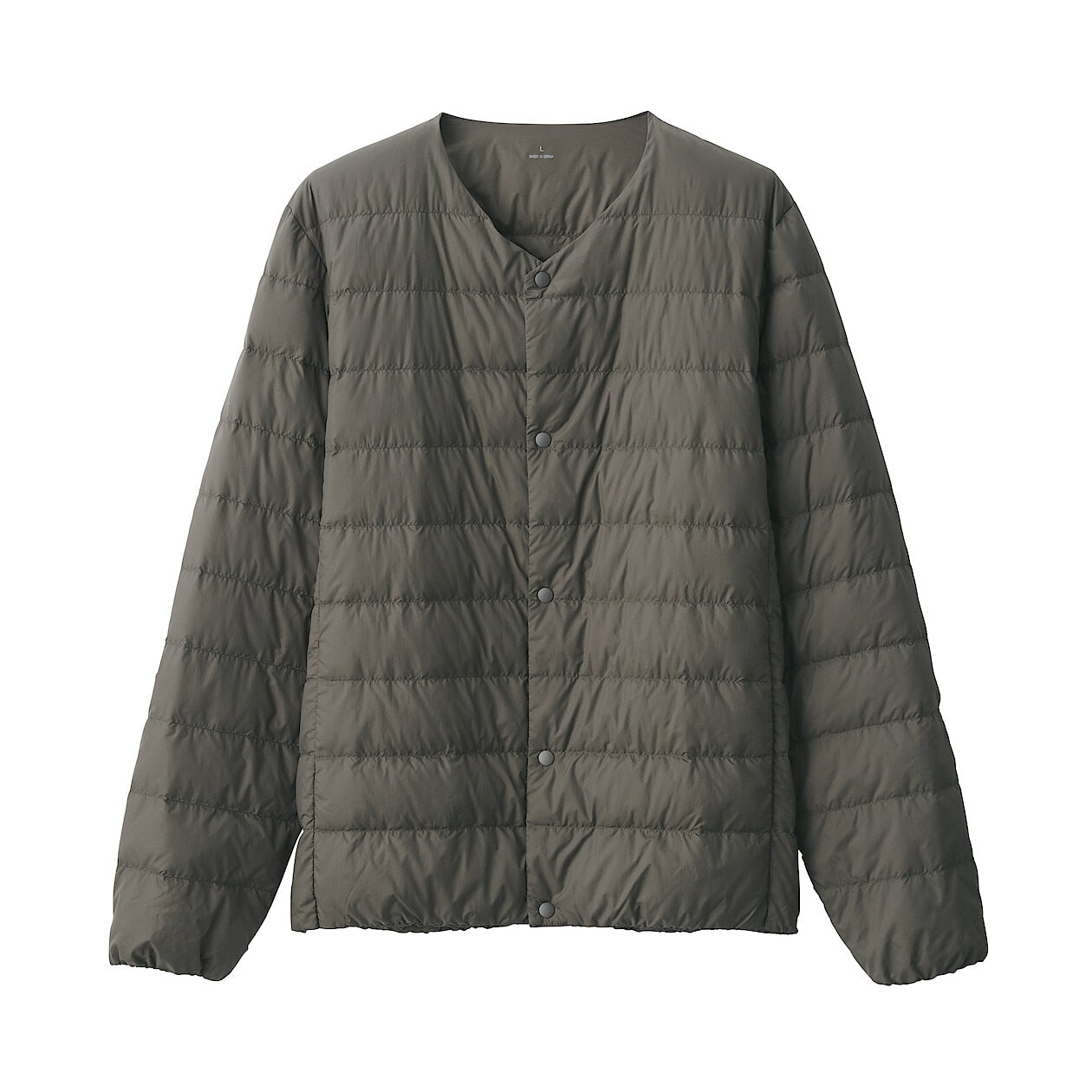 Outer Wear Men's Light Weight Pocketable Collarless Down Jacket Size: M