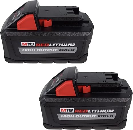 Battery: Milwaukee®, M18™ REDLITHIUM™, Li-ion, 2 Batteries Included, 6 Ah, HIGH OUTPUT™ XC, 1 PR (NEW)