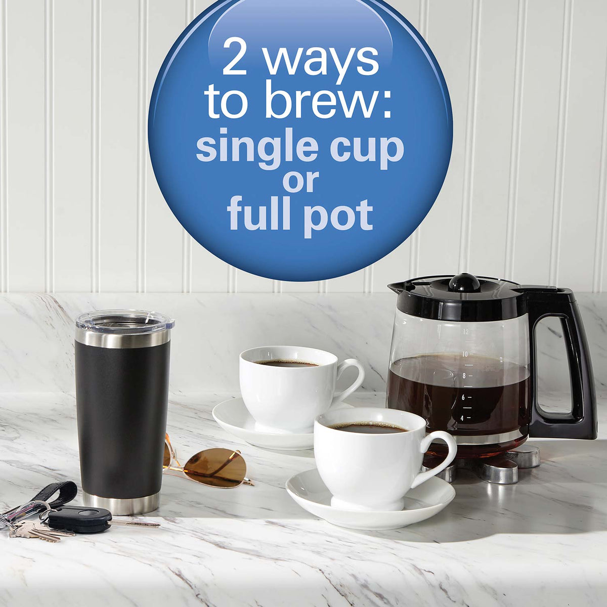 *Hamilton Beach - 2-Way Coffee Maker, Single-Serve &12 Cup Carafe, Stainless