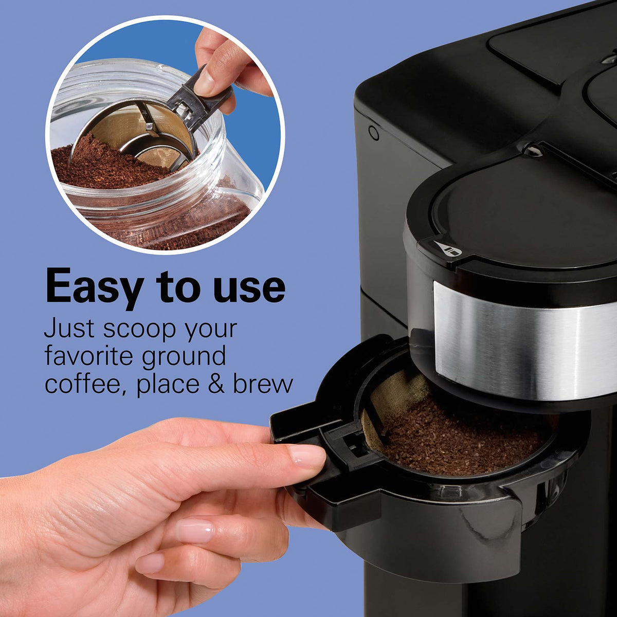 *Hamilton Beach - 2-Way Coffee Maker, Single-Serve &12 Cup Carafe, Stainless