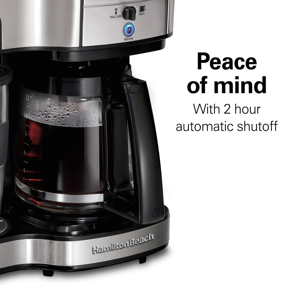*Hamilton Beach - 2-Way Coffee Maker, Single-Serve &12 Cup Carafe, Stainless