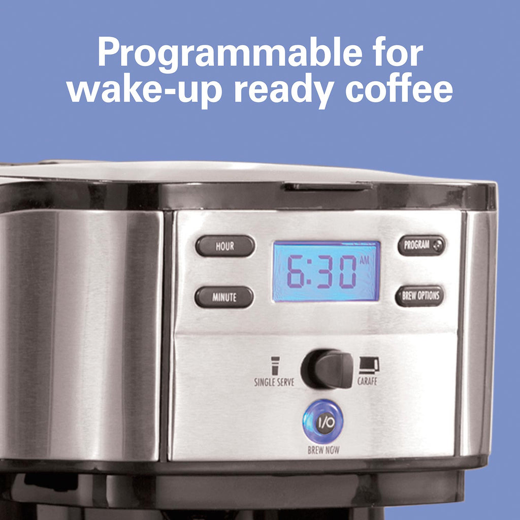 *Hamilton Beach - 2-Way Coffee Maker, Single-Serve &12 Cup Carafe, Stainless