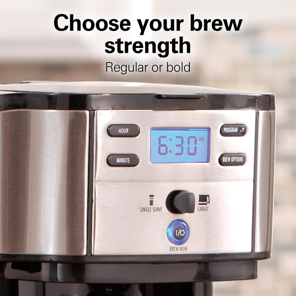 *Hamilton Beach - 2-Way Coffee Maker, Single-Serve &12 Cup Carafe, Stainless