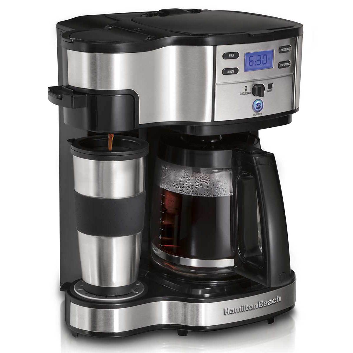 *Hamilton Beach - 2-Way Coffee Maker, Single-Serve &12 Cup Carafe, Stainless