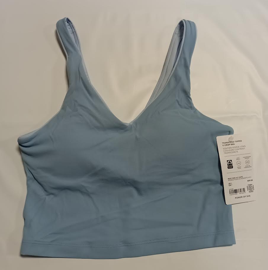Athleta Transcend Tipped V Crop Bra - Small
