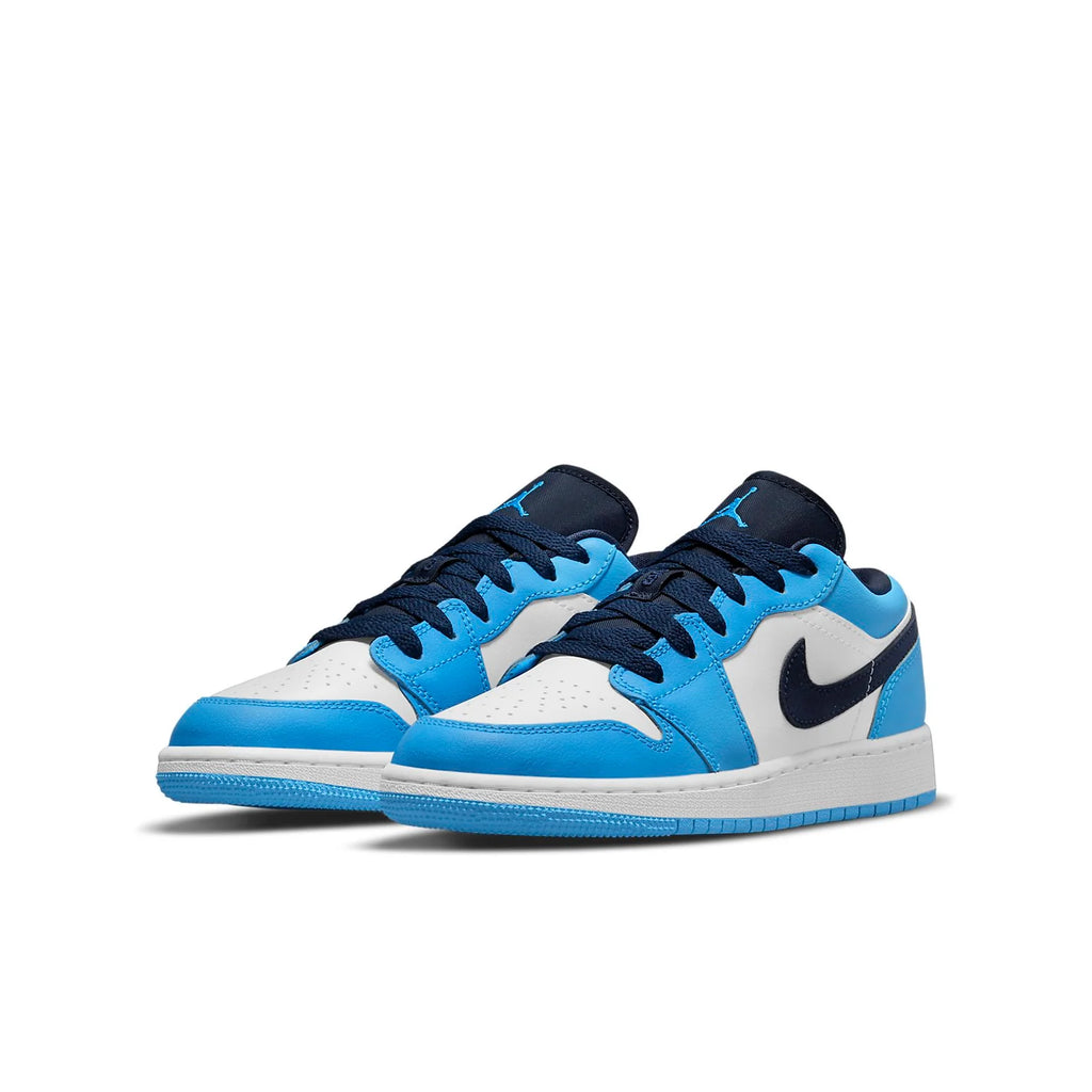NIKE Air Jordan 1 Low GS in White/University Blue/Obsidian - 6.5Y