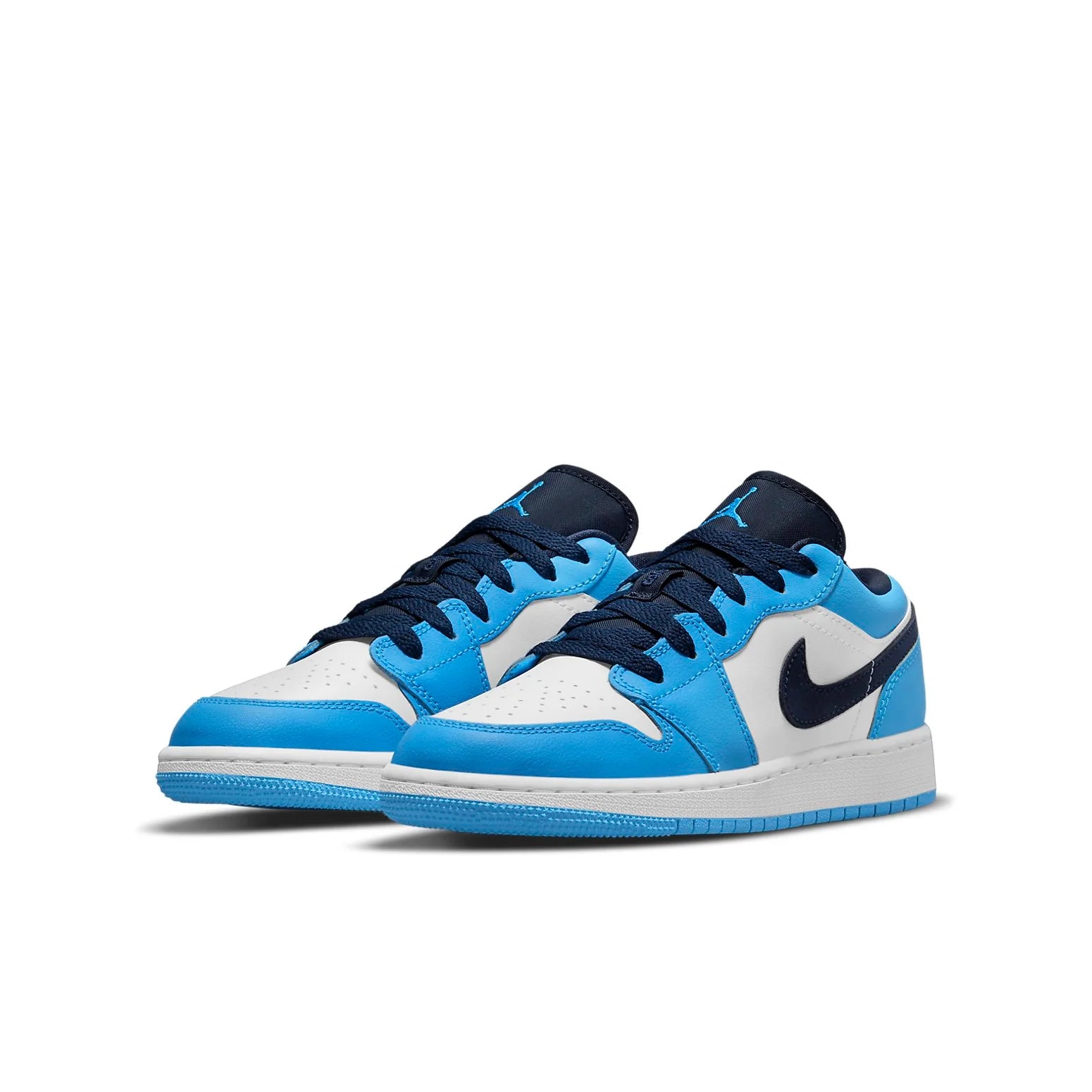 NIKE Air Jordan 1 Low GS in White/University Blue/Obsidian - 6.5Y