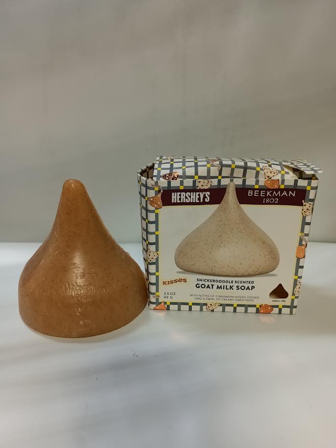 Beekman 1802 x HERSHEY'S Limited Edition KISSES Snickerdoodle Goat Milk Soap Bar (3.5oz) - Featuring a Flat Back for Ergonomic Grip