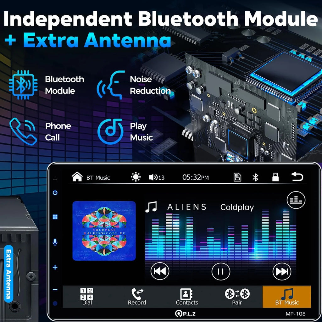 MP-108 10.1 Inch Single Din Car Stereo With Wireless Apple CarPlay & Android Auto