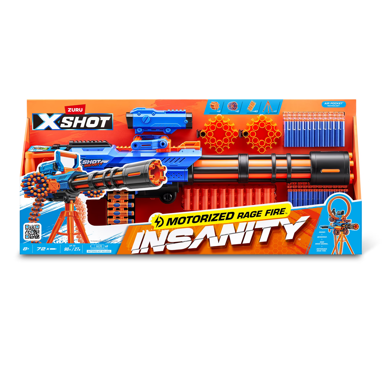 XSHOT Insanity Motorized Rage Fire 72-Dart Blaster by ZURU