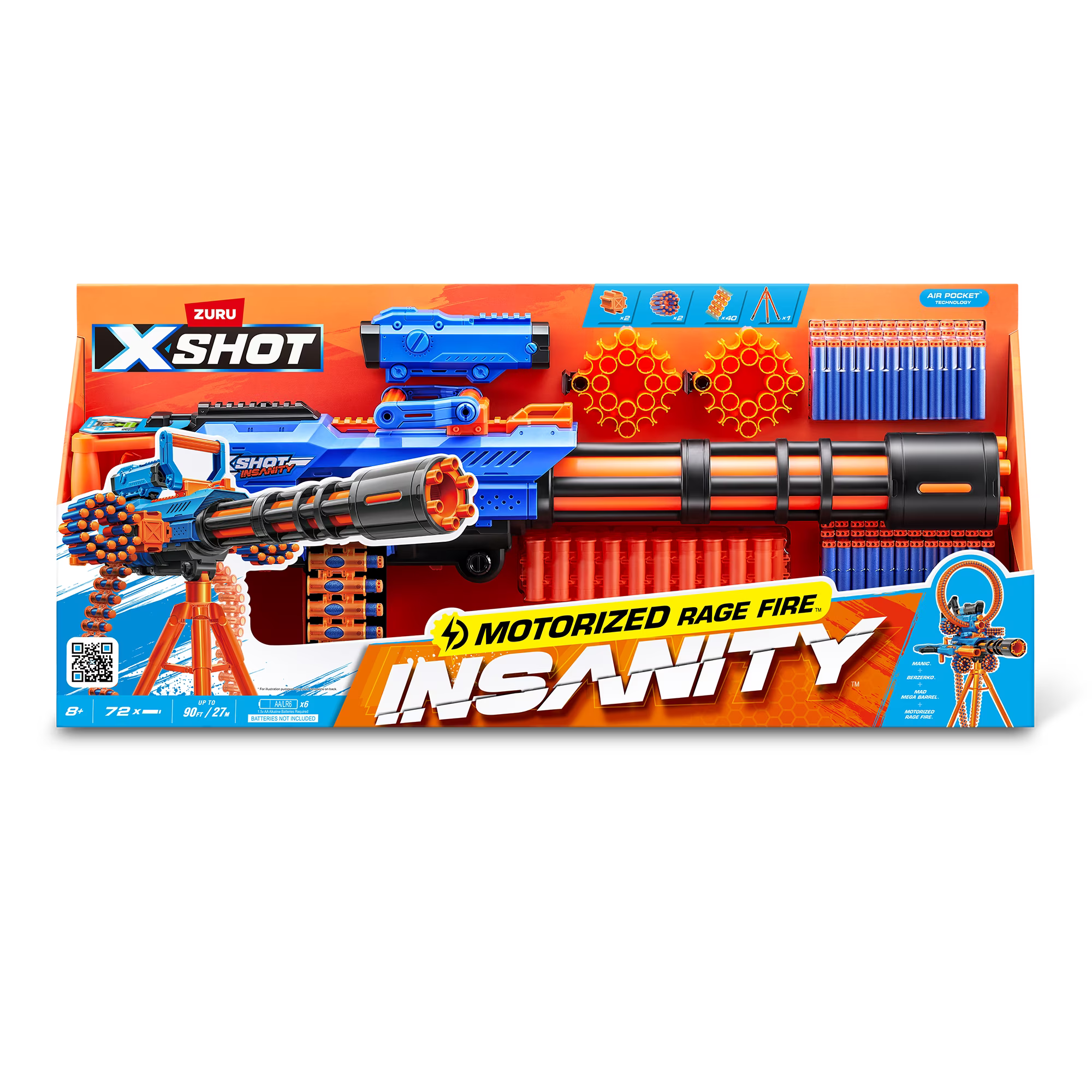 XSHOT Insanity Motorized Rage Fire 72-Dart Blaster by ZURU