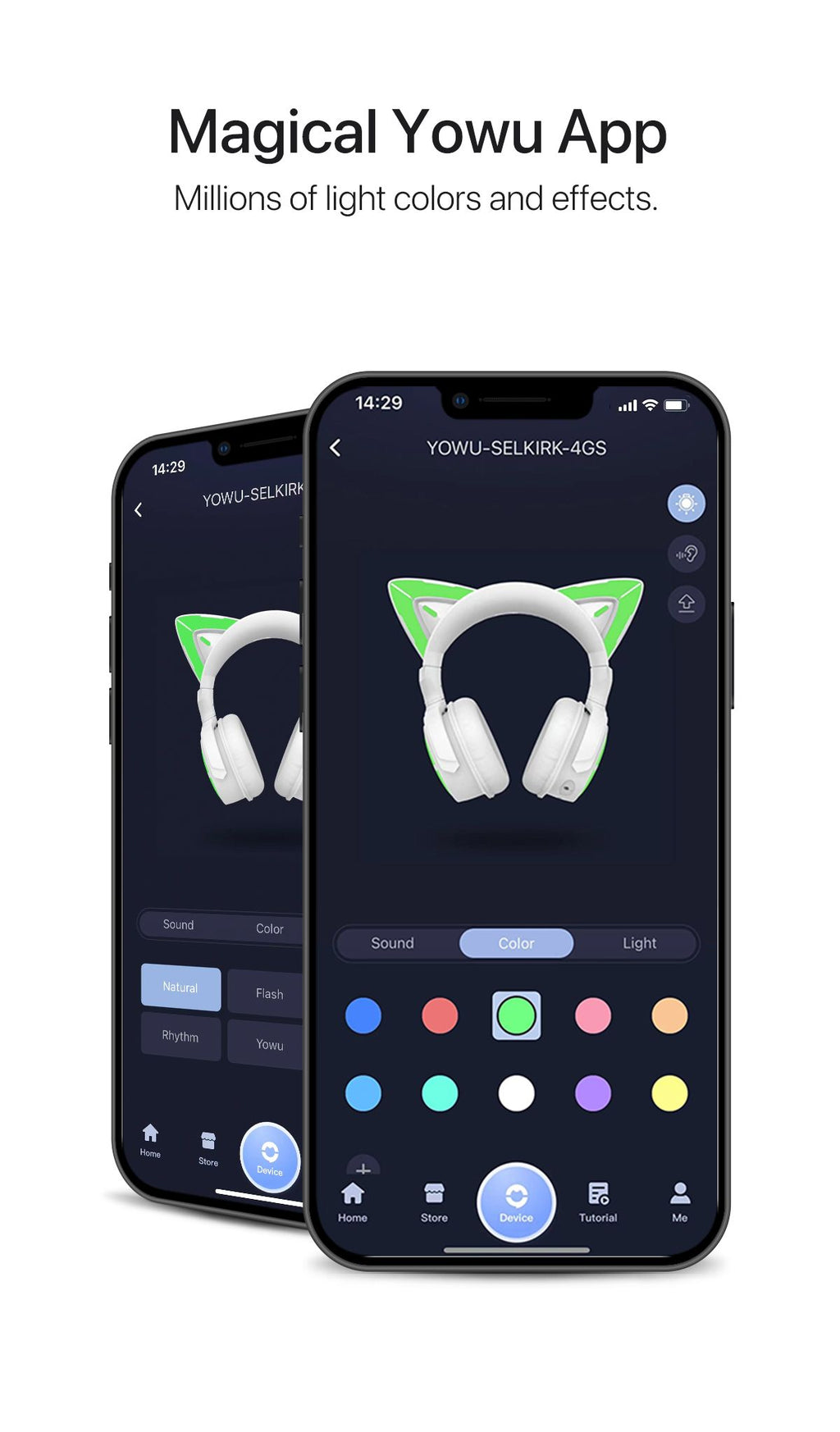 Yowu Cat Ear Headphones 4GS , Black