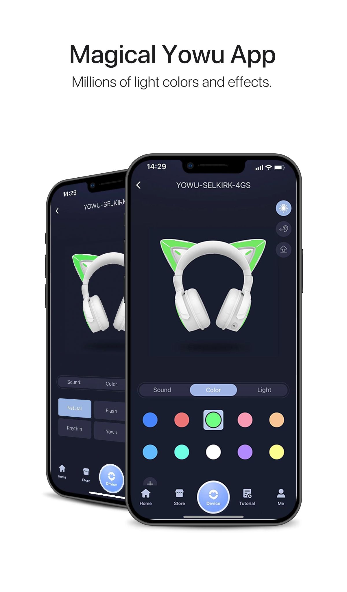 Yowu Cat Ear Headphones 4GS , Black
