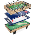 Best Choice Products - 4-in-1 Multi Game Table Set w/ Air Hockey, Table Tennis, Billiards, Foosball - Natural